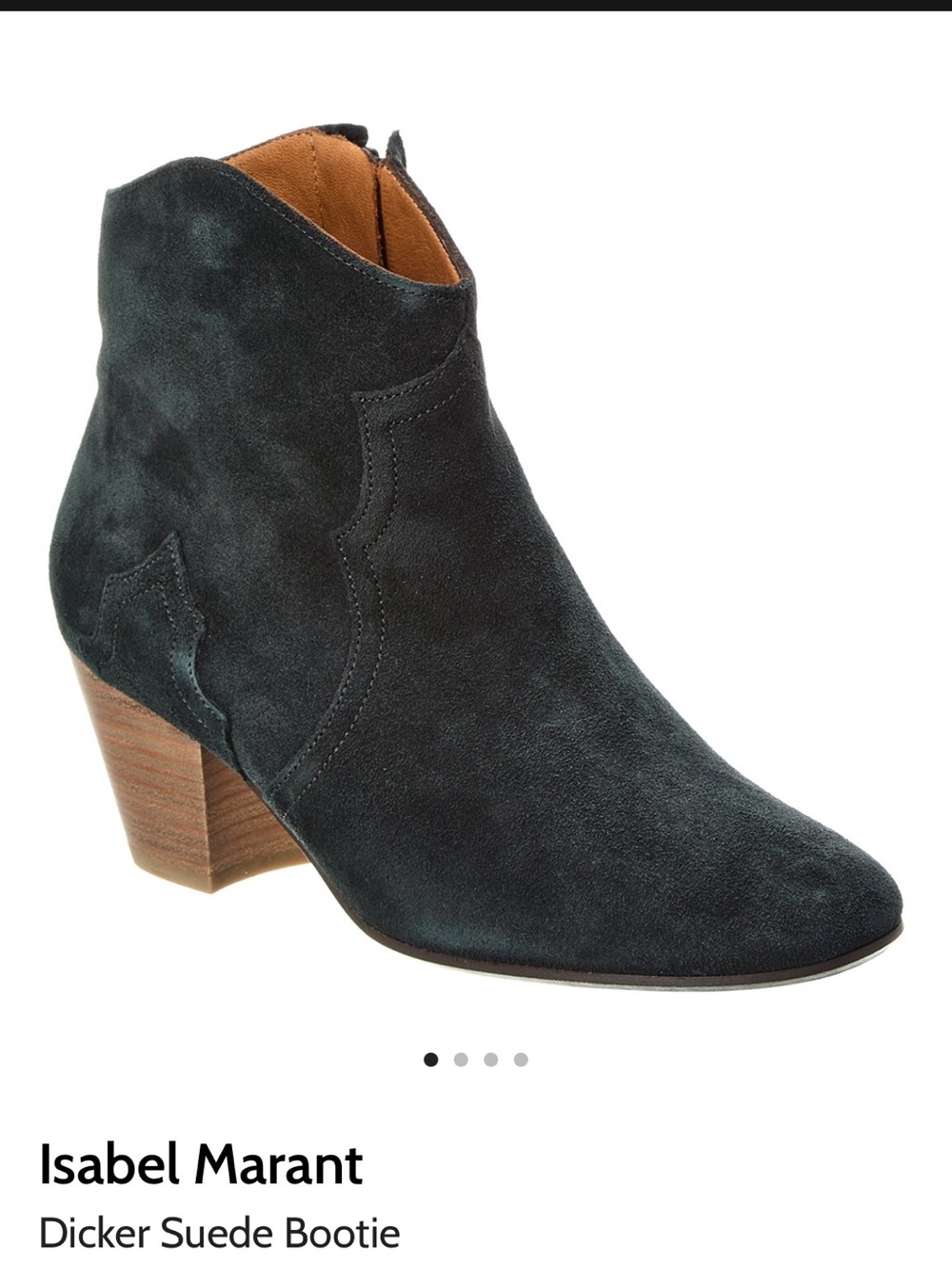 Isabel Marant Dicker Dark Teal Suede Ankle Booties